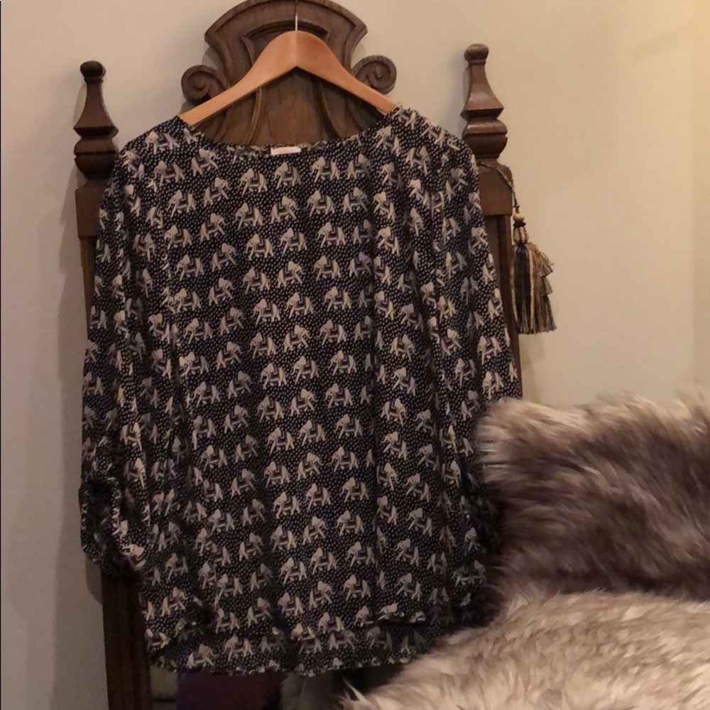 Elephant Print Mid Hip Tunic.